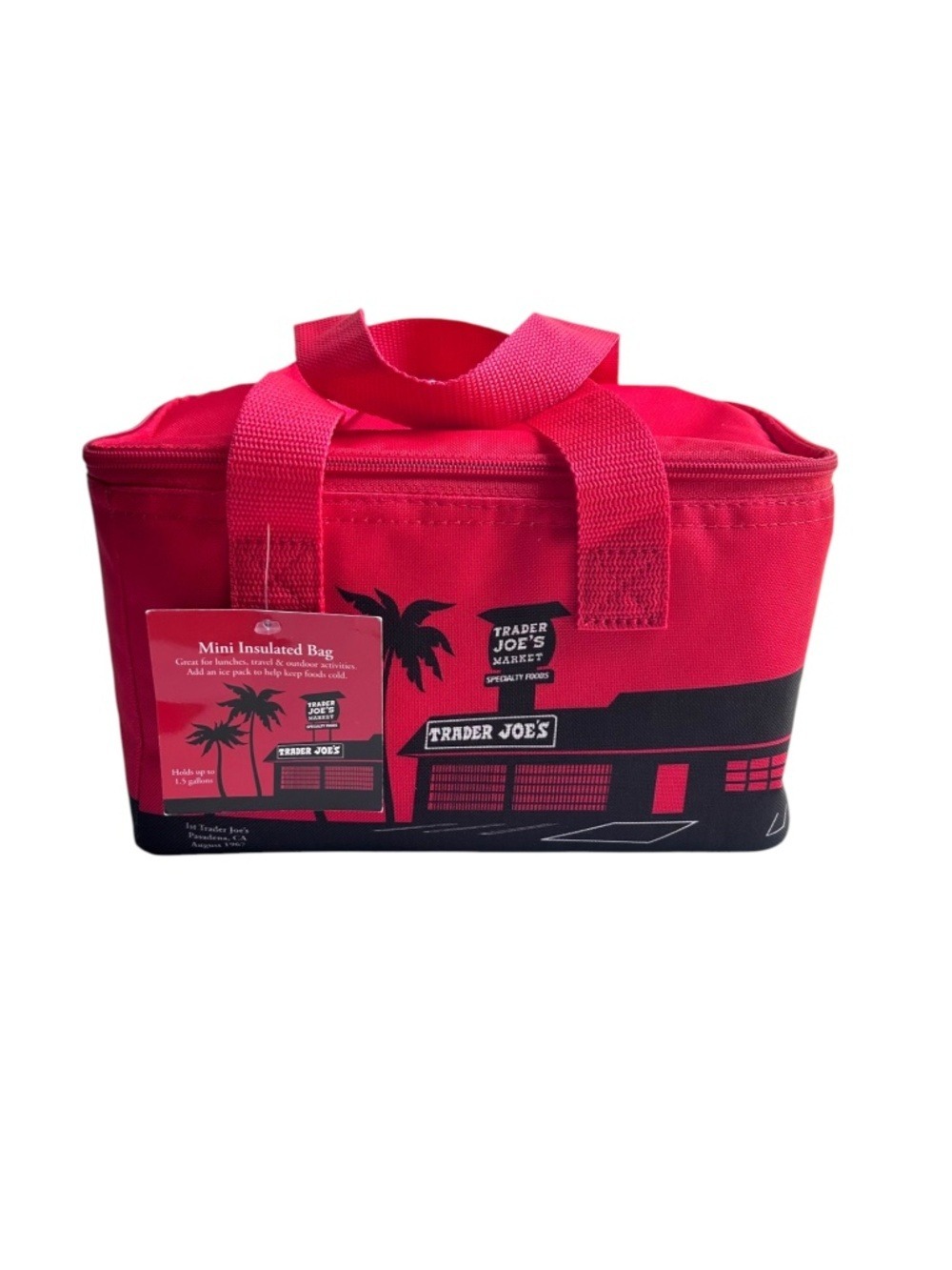 NWT Trader Joe's Mini Insulated Bag 1.5 Gallons Red